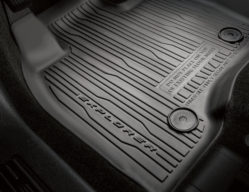 Ford OEM TPE gulvmatter til Ford Explorer VI (2019–) – svart anthracite, sett med 4, 30 mm kanthøyde