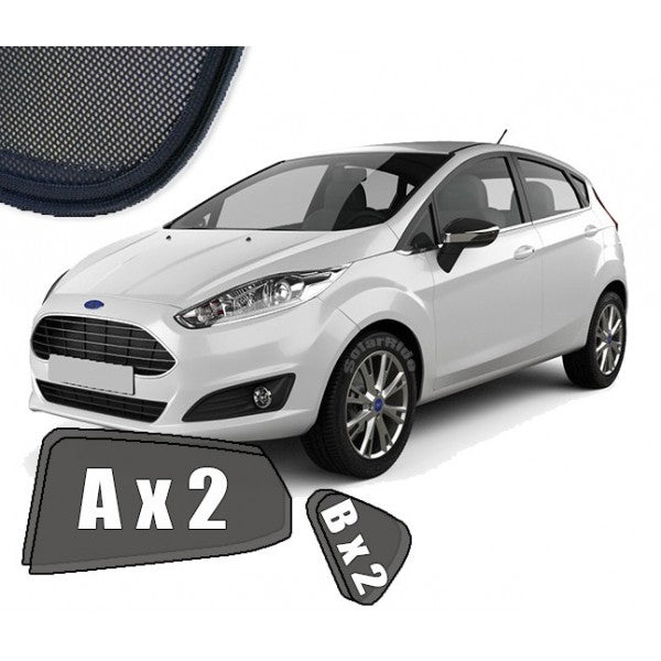 Sr solskjerm i akryl til Ford Fiesta Mk6 med enkel montering og vindavviserfunksjon