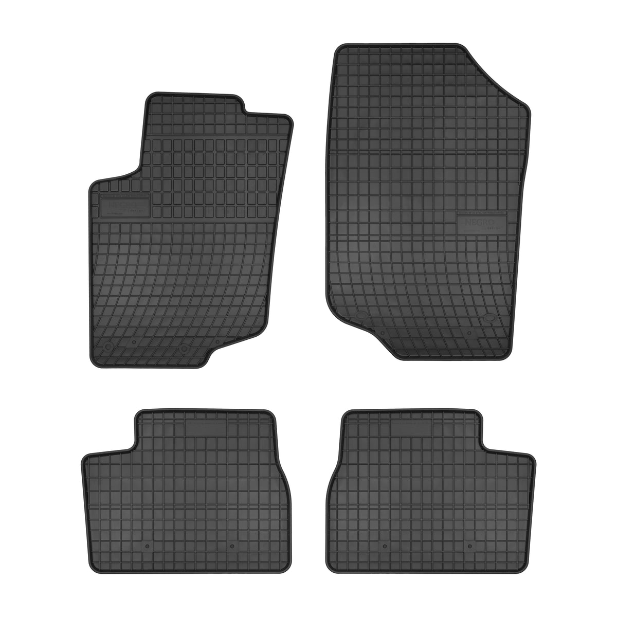 Frogum gummimatter til Peugeot 207 (2006-2012) – svart, 1 cm sidekant, sett á 4 stk.