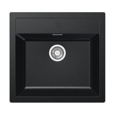 Franke Sirius SID 610 kjøkkenvask i Tectonite onyx med én kum sett ovenfra, 560x530 mm