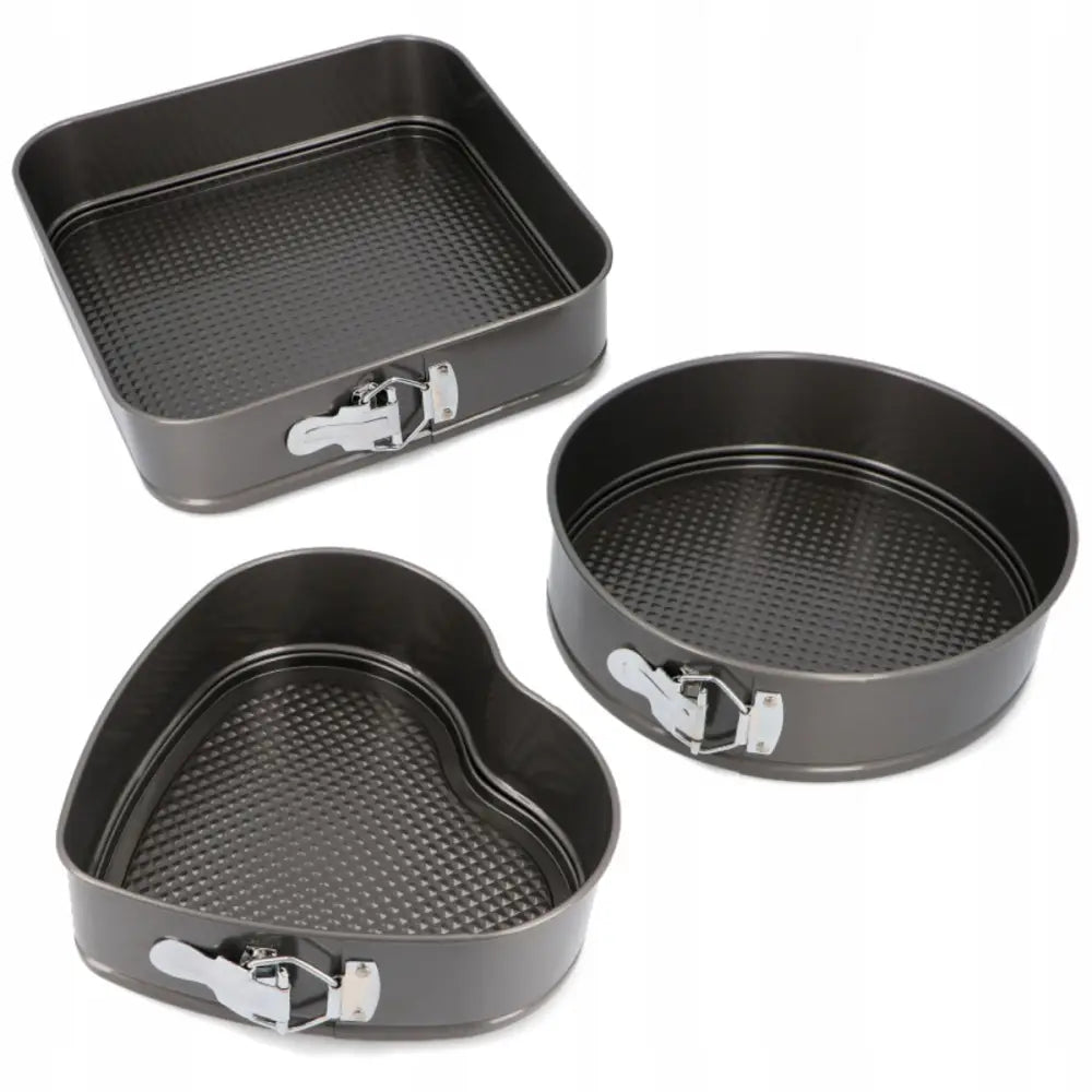 3x Kakeform i Blikk For Baking Hjerteformet - 1