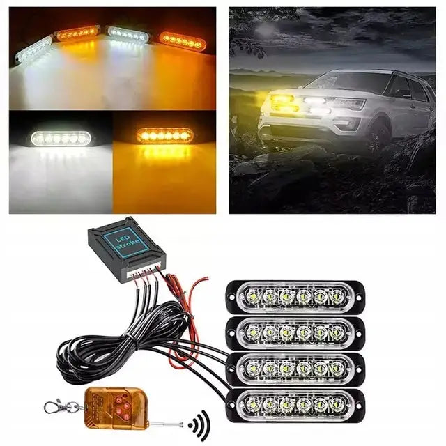 4 Stk Led Stroboskop 12v Quad Utv Bil Universelle - 1