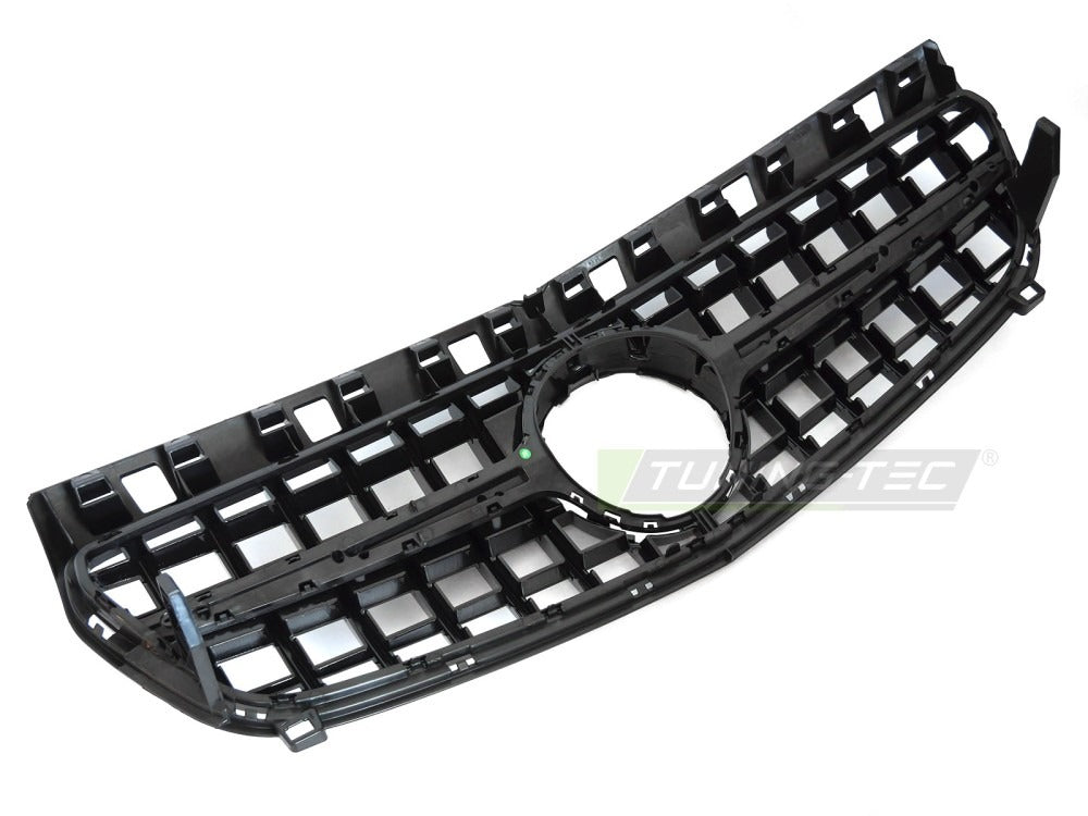 Grill Mercedes A-Klasse W176 12-15 sort/krom med festedetaljer.