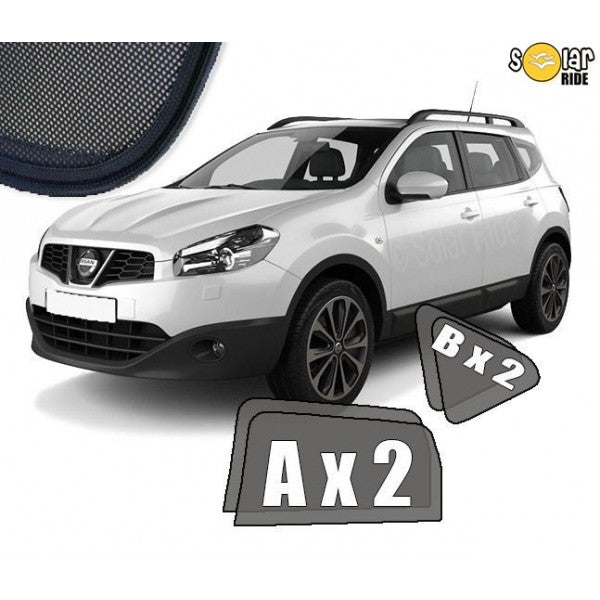 Sr solskjerm i akryl til Nissan Qashqai (J10) med røykfarget finish og enkel montering
