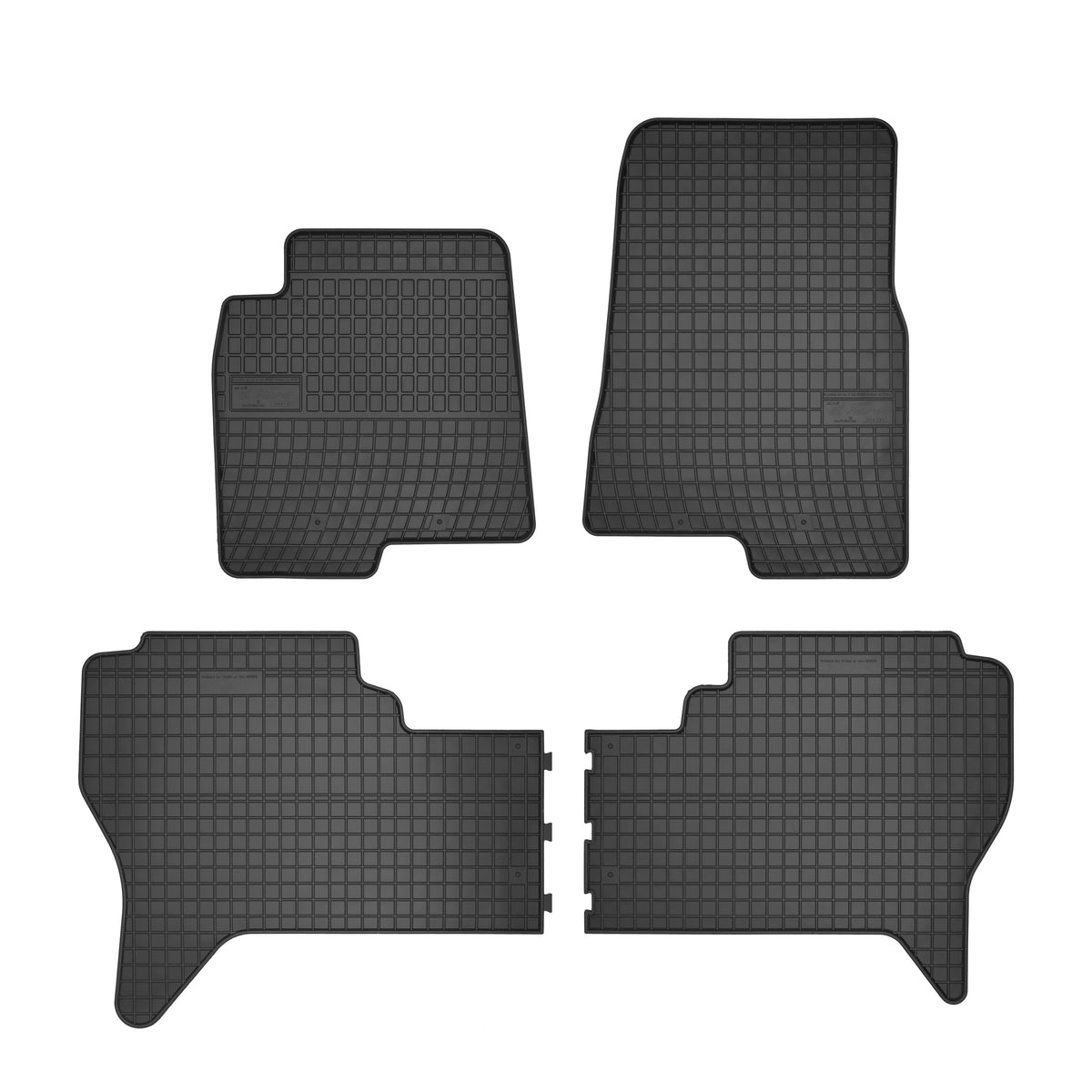 Frogum gummimatter til Mitsubishi Pajero III 1999–2006 – svart, 4 stk., 1 cm sidekant, vanntette