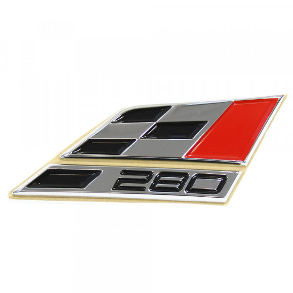 Emblem Seat Cupra 280 Chrome / Red / Black - sett forfra
