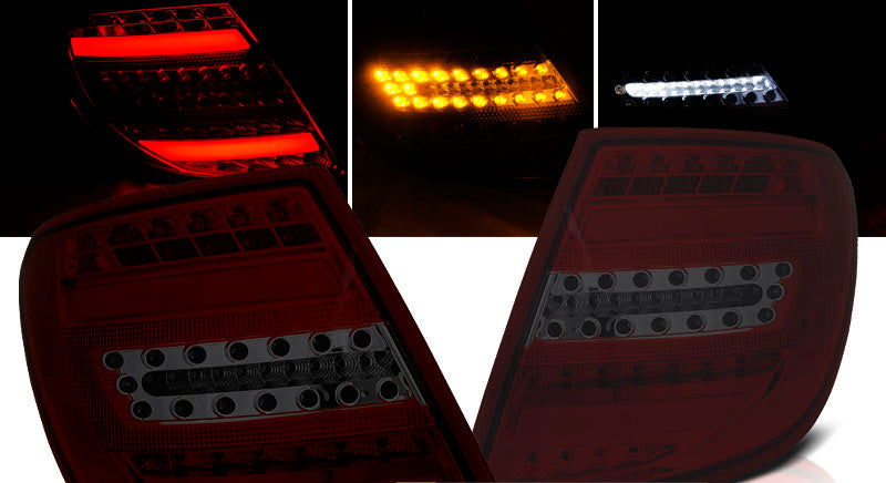 Mercedes C‑Klasse W204 stasjonsvogn LED Bar rød/sotet