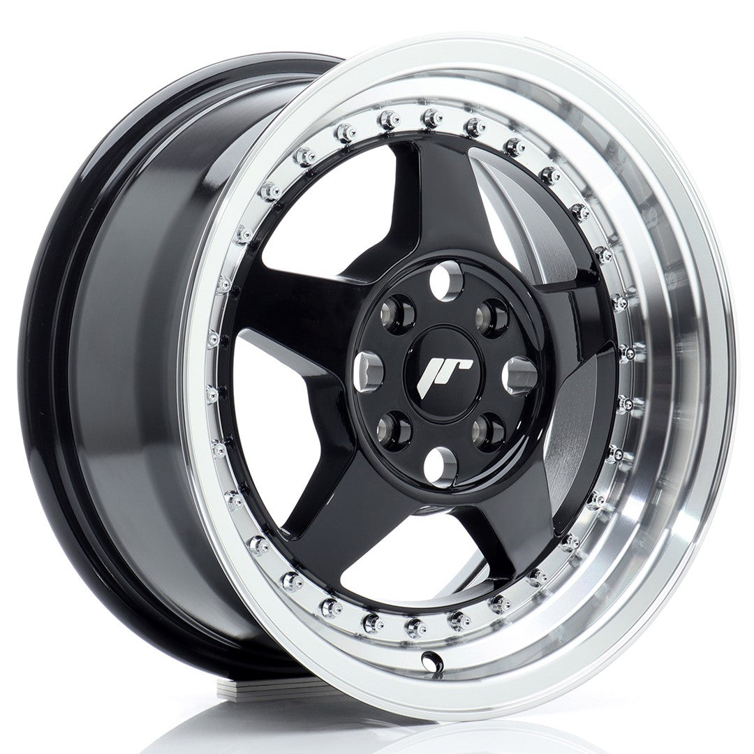 Felg JR Wheels JR6 15x7" Black – sett forfra