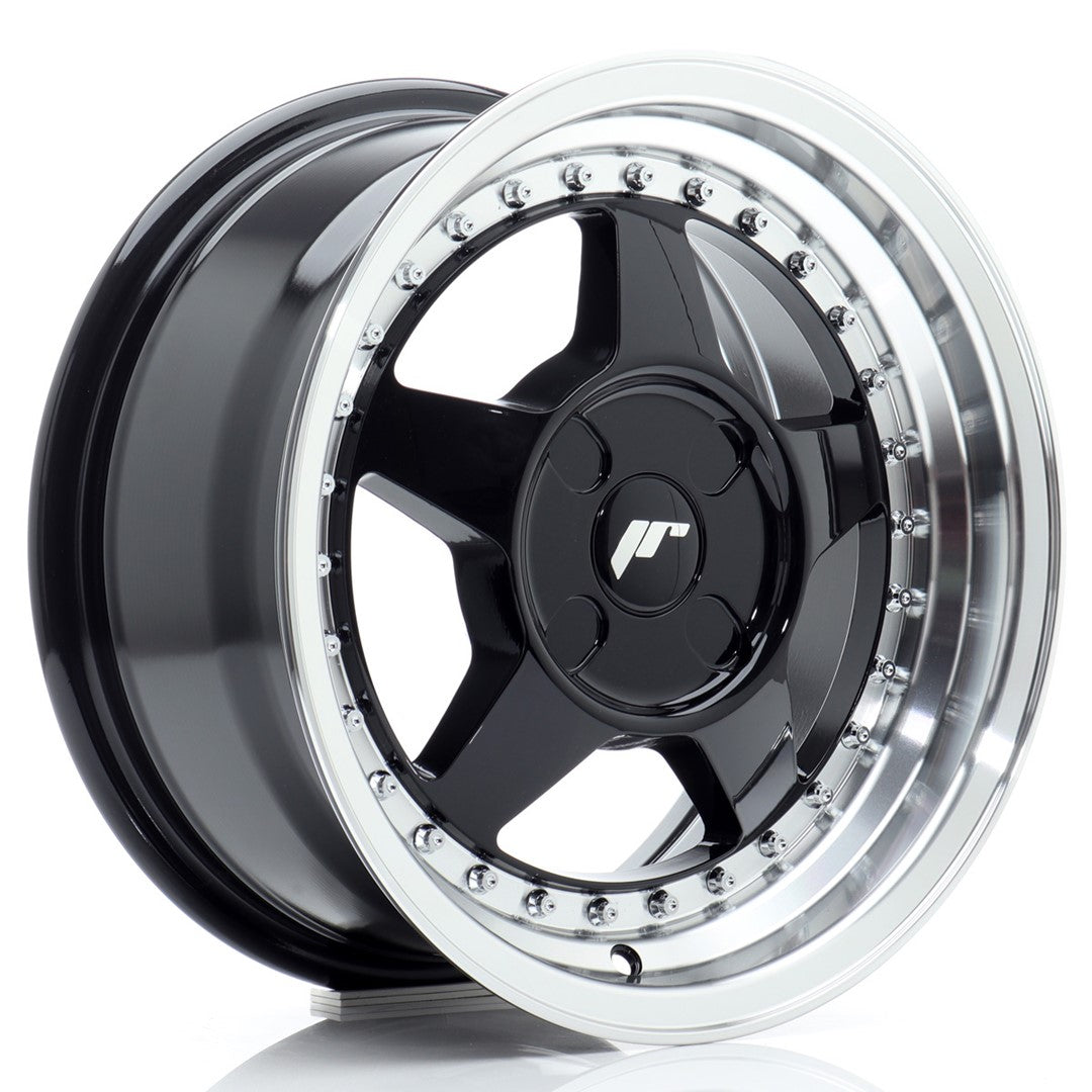 Felg JR Wheels JR6 15x7" Black – sett forfra