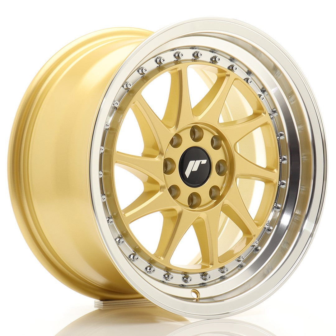 Felg JR Wheels JR26 16x8" Gold – sett forfra