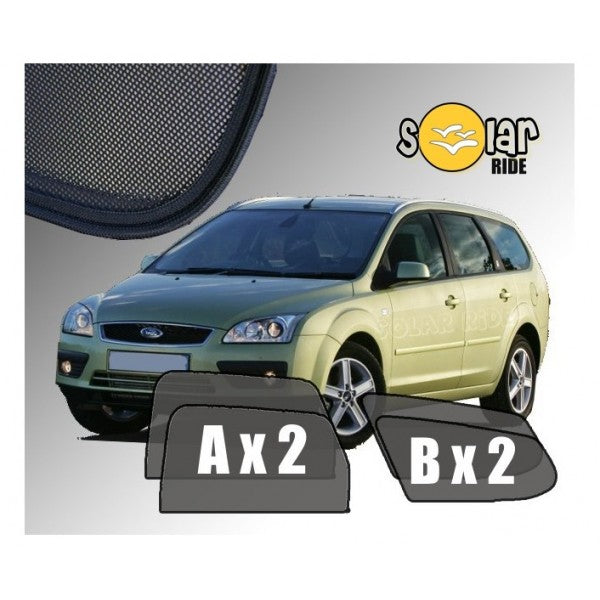 Sr solskjerm i akryl til Ford Focus Stasjonsvogn II for bedre ventilasjon og regnbeskyttelse