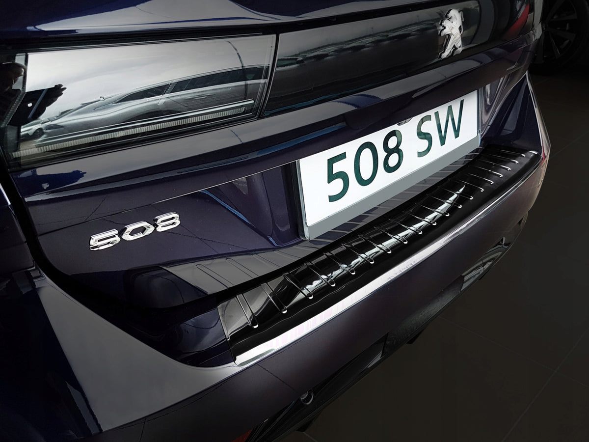 Avisa bakfangerbeskytter til Peugeot 508 II SW Stasjonsvogn – svart børstet stål