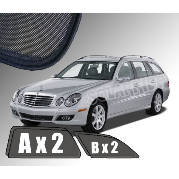 Sr solskjerm i akryl til Mercedes E (S211) Stasjonsvogn med enkel montering og vindavviserfunksjon