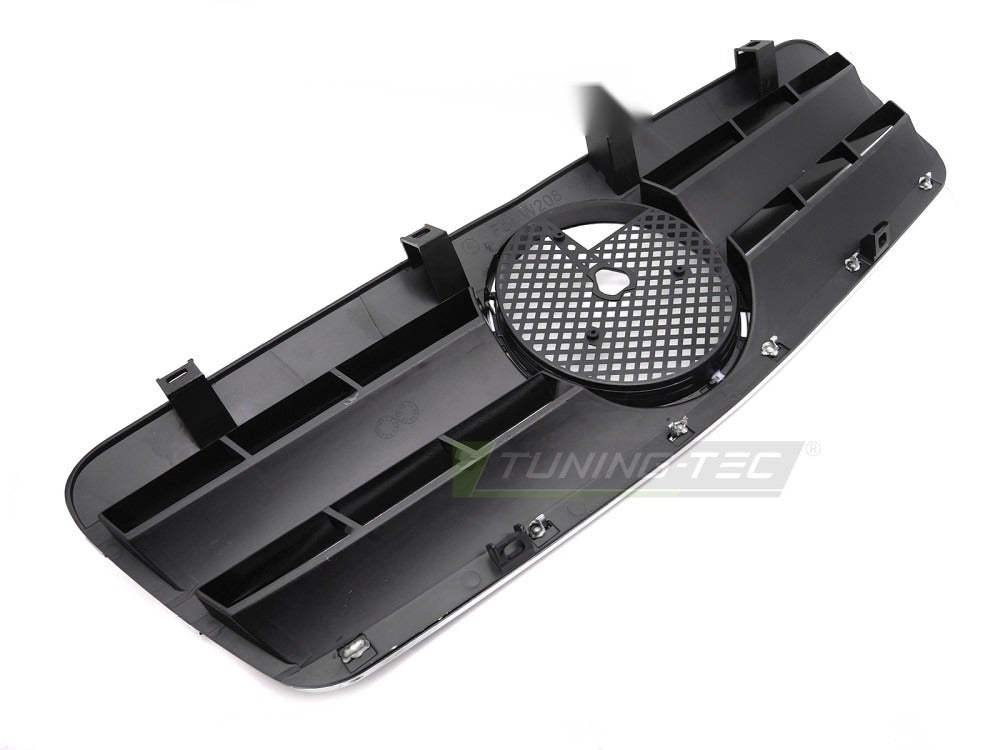 Grill Mercedes CLK W208 96-02 sort/krom med festedetaljer.