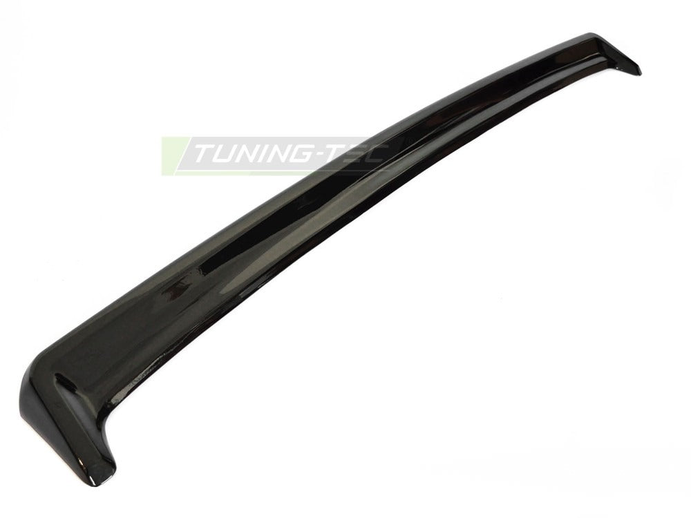 Spoiler Glossy Svart BMW E30 82-90 sett bakfra med passform synlig
