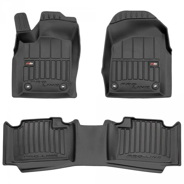 Frogum 3D Premium gulvmatter i TPE til Dodge Durango III (2010–) – svart, sett med 3 stk, kanthøyde 60 mm