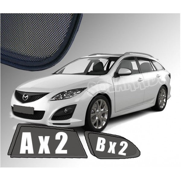 Sr solskjerm i akryl til Mazda 6 (GH) Stasjonsvogn II med enkel montering og vindavviserfunksjon