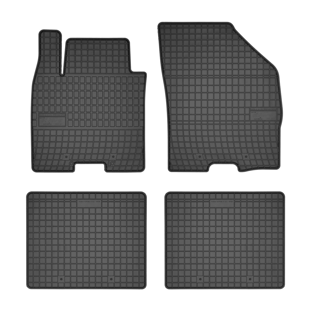 Frogum gummimatter til Suzuki Baleno (2015–) – svart/anthracite, 4 stk med 1 cm sidekant