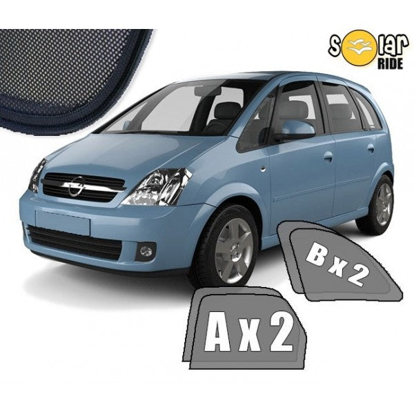Sr solskjerm i akryl med sotet finish til Opel Meriva A (2003-2010) for bedre ventilasjon og regnbeskyttelse