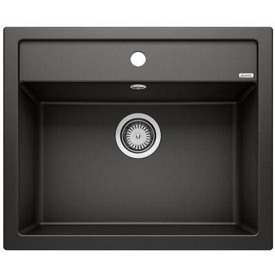 Blanco Dalago 6 kjøkkenvask i svart granittkompositt, 1 kum, 615x510 mm – sett ovenfra