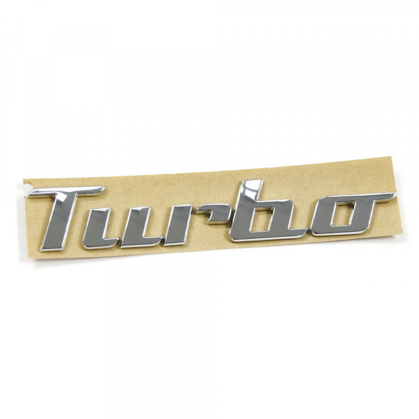 Emblem/logo til Vw Turbo Glossy Chrome i blank krom for bakluke, original Volkswagen-del