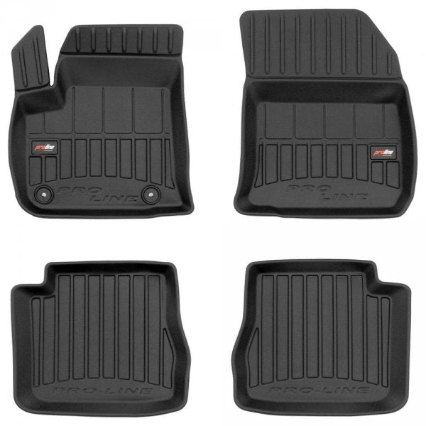 Frogum 3D Premium gulvmatter til Citroen ë-C4 / ë-C4 X – svart TPE med 60 mm sidekant, sett med 4