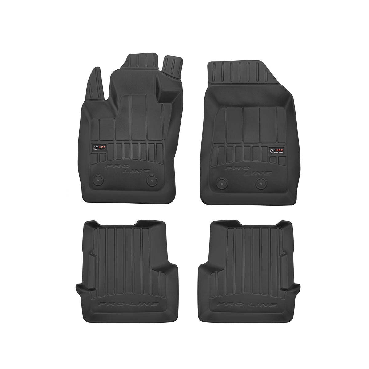 Frogum 3D Premium gulvmatter i TPE til Jeep Renegade (2014–) – svart sett med 4 matter, høy sidekant