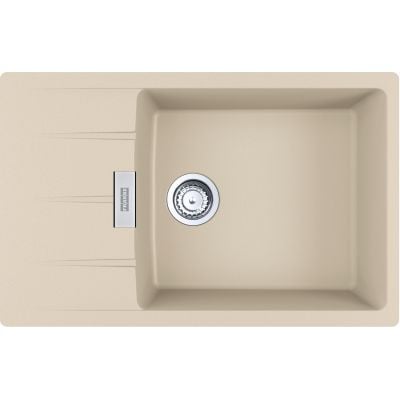 Franke Centro CNG 611-78 XL kjøkkenvask i beige granittkompositt med avrenningsfelt – sett ovenfra