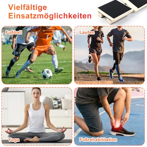Balansebrett Tre vises med fire bilder: fotballspillere, joggere, yogautøver og person med vondt bein.