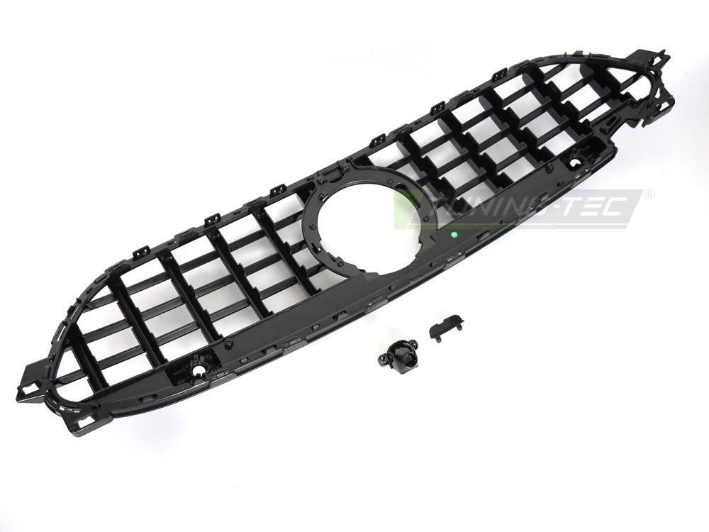 Grill Mercedes CLE C236 23- krom/sort med festedetaljer.