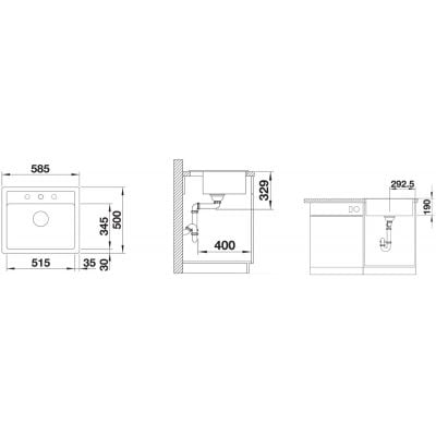 Måltegning Blanco Legra 6 – mål 585x500 mm