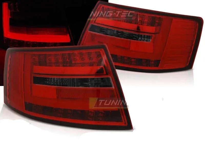 Baklykter Audi A6 C6 Sedan 04.04-08 Red Smoke Led Bar 6-PIN | Nomax.no🥇_1