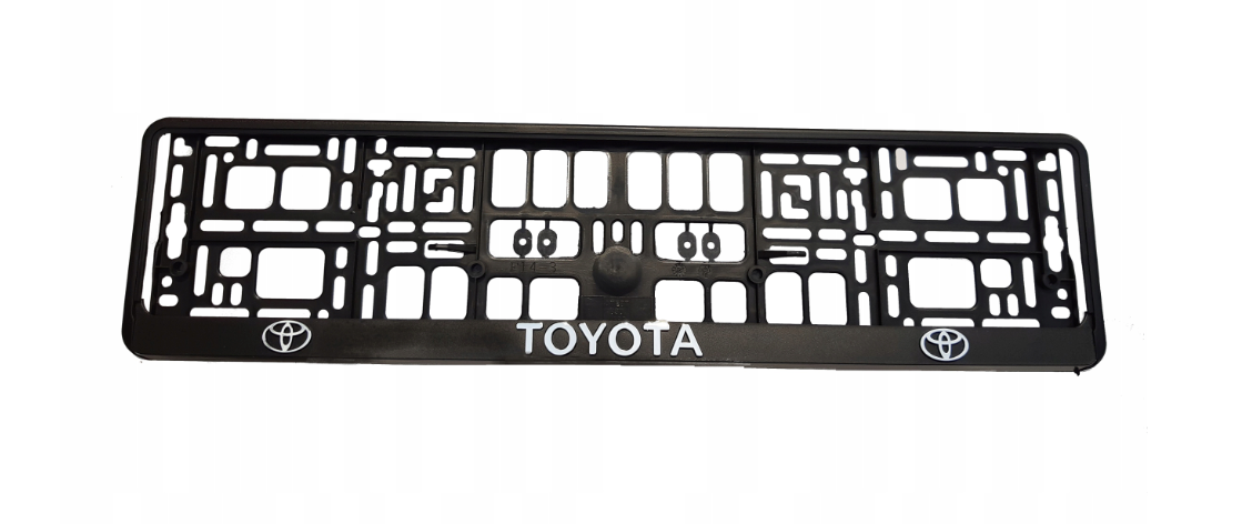 Emblem/logo til Toyota 3D i svart og krom plast, monteres foran eller bak på bilen