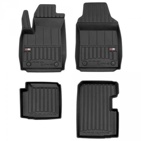 Frogum 3D Premium gulvmatter til Fiat 500 Hybrid (2020-) – svart TPE med 60 mm sidekant, sett med 4 stk.