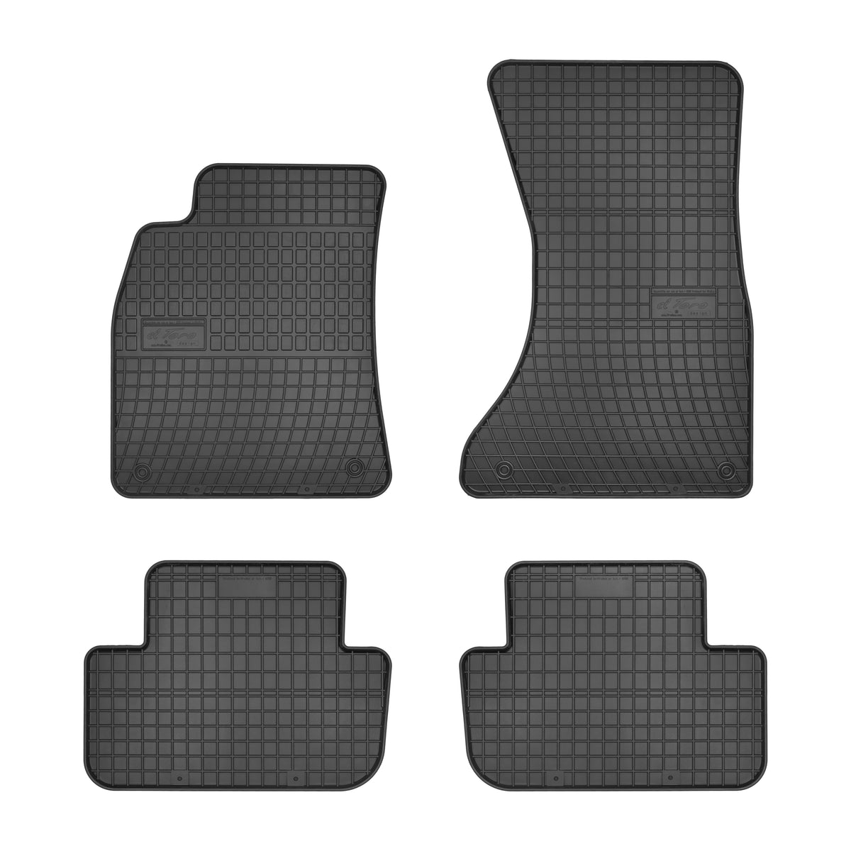 Frogum gummimatter til Audi A4 B8 (2007–2015) – svart-anthracite, sett med 4, sidekant 1 cm