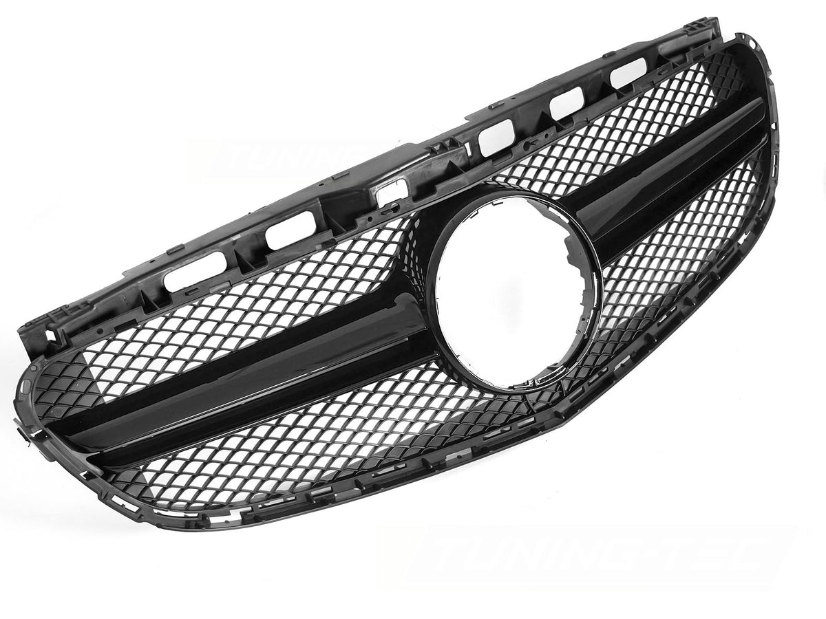 Grill til Mercedes E-Klasse W212/S212 13-16 i sort sett rett forfra på hvit bakgrunn.