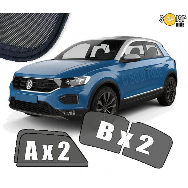 Sr solskjerm i akryl til Vw T-Roc I med enkel montering og vindavviserfunksjon