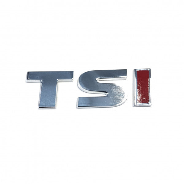 Emblem/logo til Vw TSI Glossy Chrome / Red i slitesterkt ABS-materiale med perfekt passform og original design