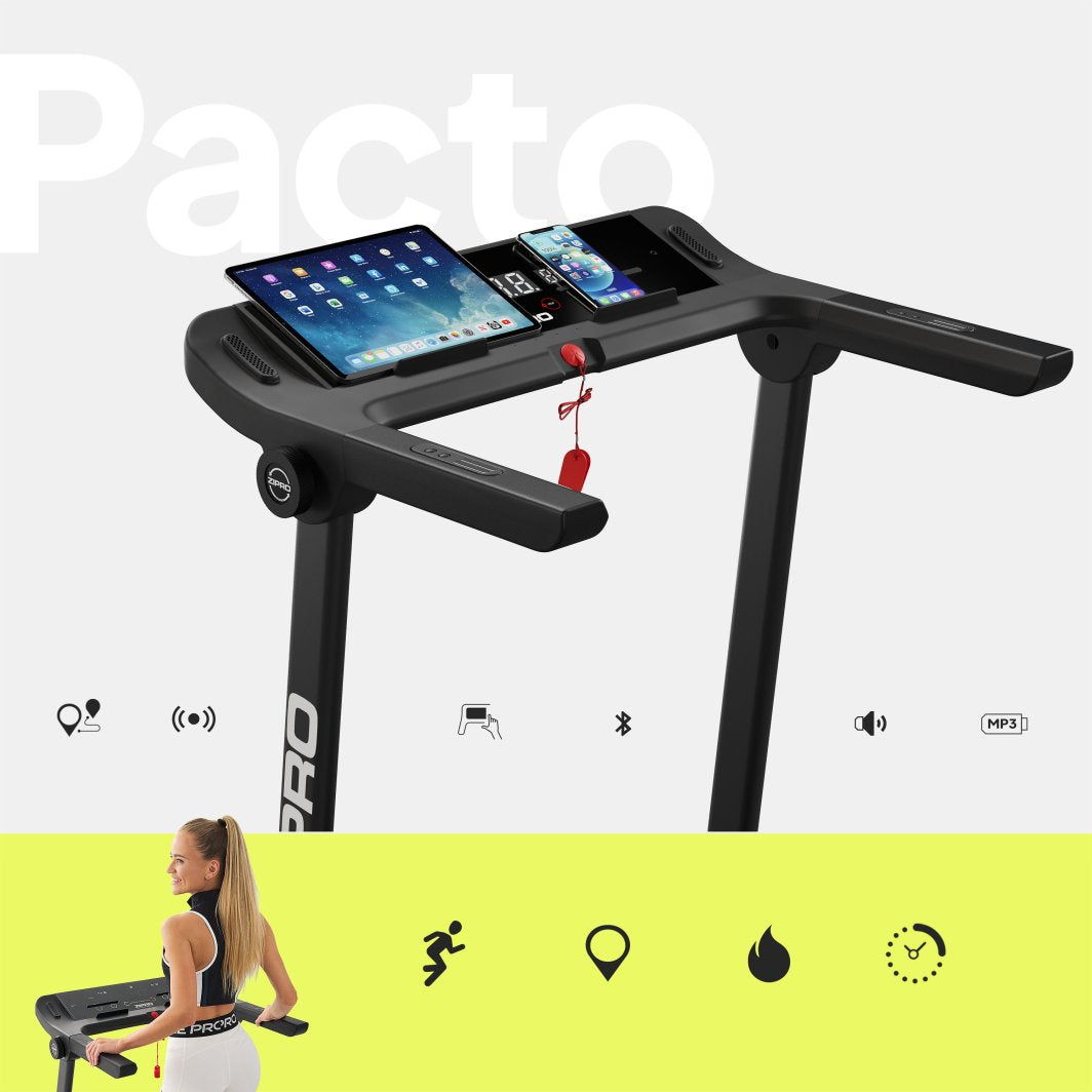 Tredemølle kompakt med skjerm 150x76x108cm for hjemmetrening Zipro Pacto