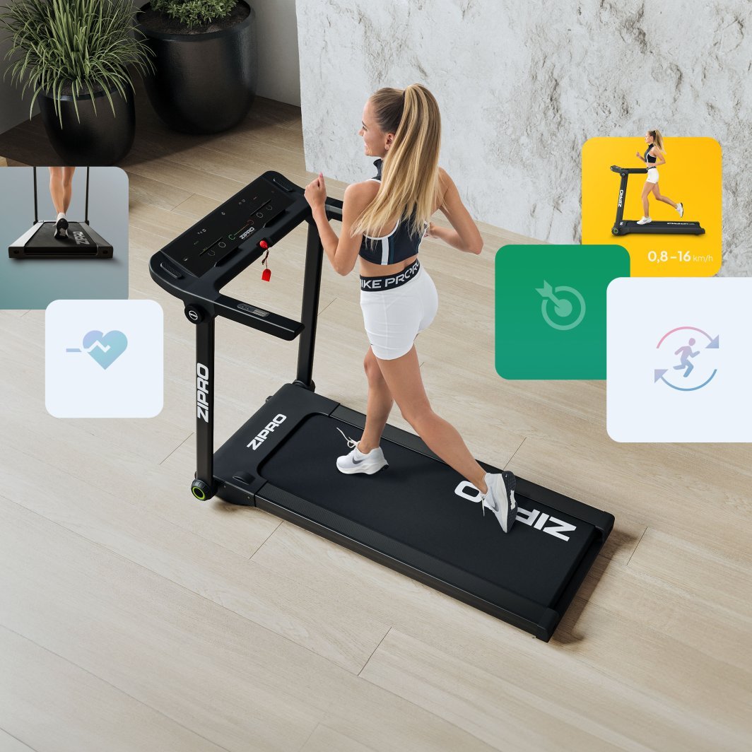 Tredemølle kompakt med skjerm 150x76x108cm for hjemmetrening Zipro Pacto