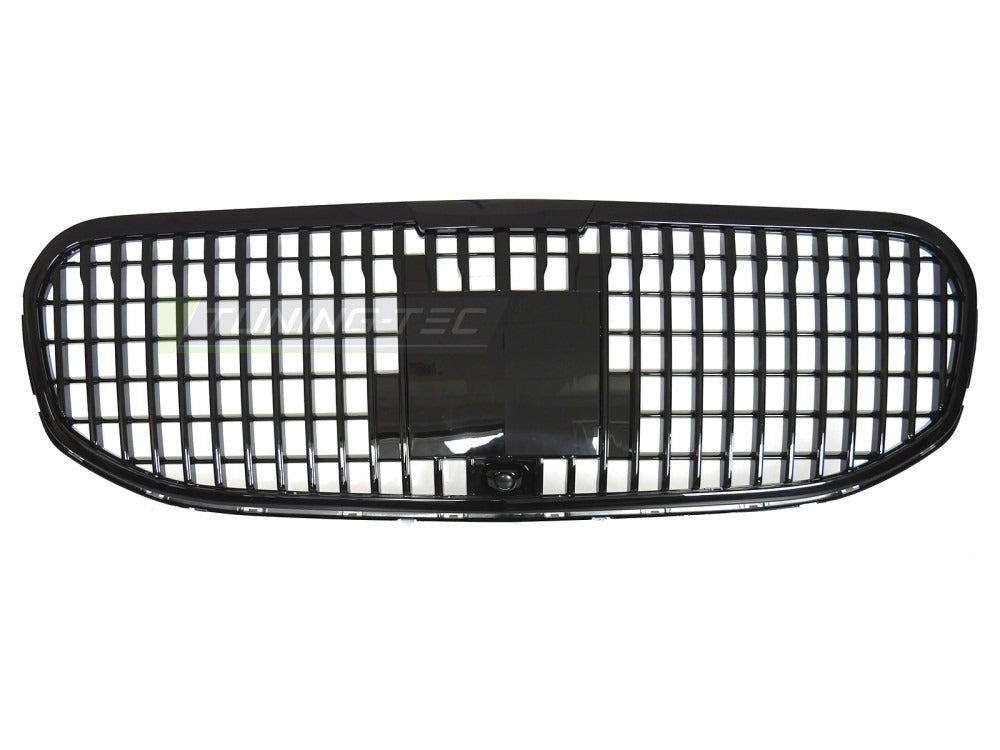 Detaljbilde av Grill Mercedes GLS X167 19-23 med blank sort finish.