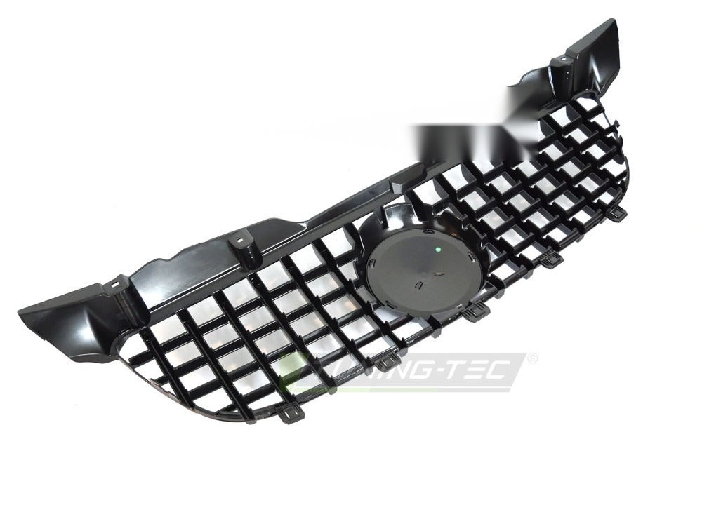 Grill Mercedes Sprinter W906 09-13 blank sort/krom med festedetaljer på baksiden.