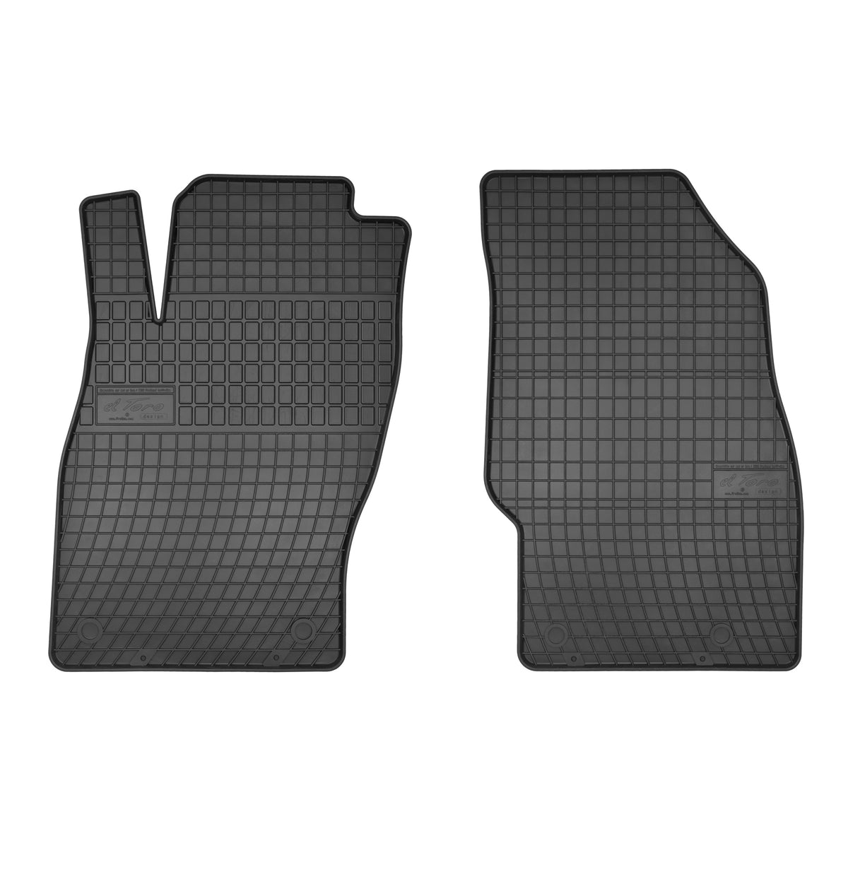 Frogum gummimatter til Opel Corsa D VAN 2006-2014 – svart, vanntett, med 1 cm sidekant, sett à 2 stk.