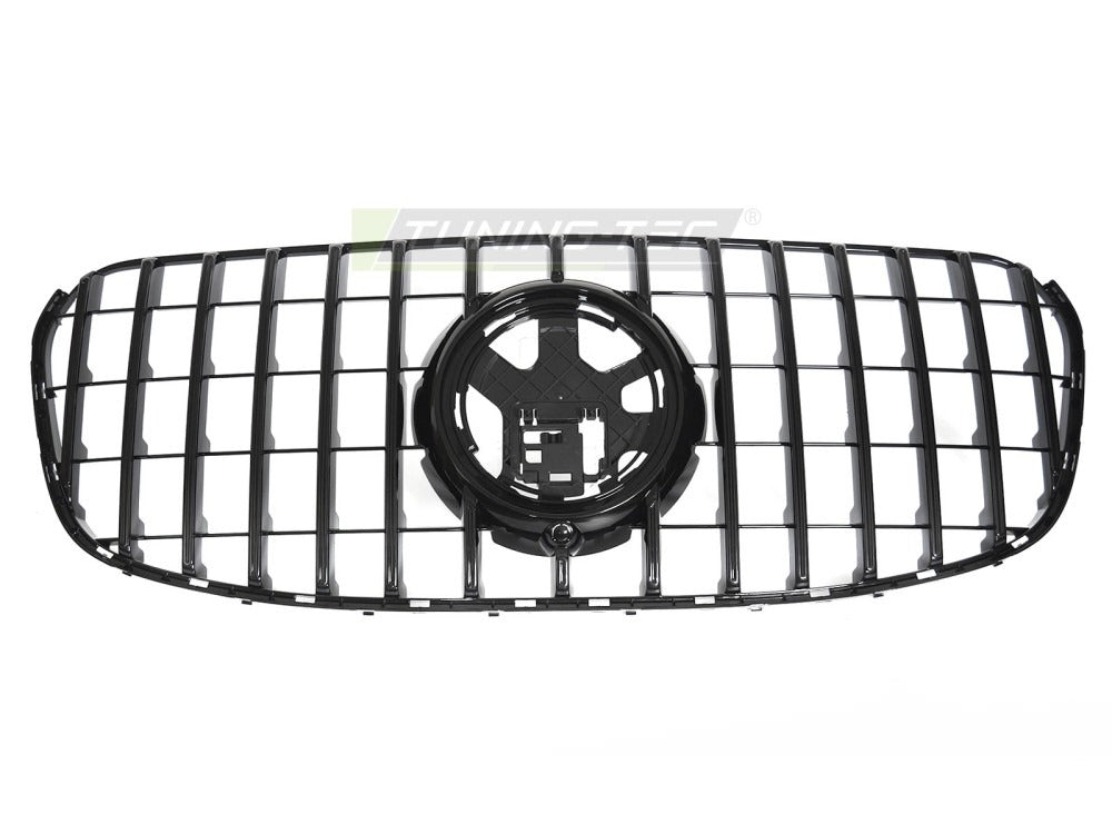 Detaljbilde av Grill Mercedes GLS X167 23 med blank sort finish.