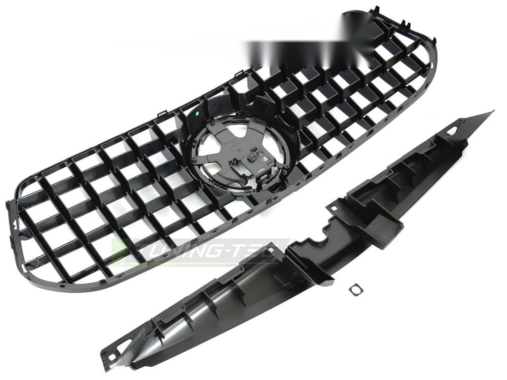 Grill Mercedes GLE W167/C167 23- sort/krom med festedetaljer på baksiden.