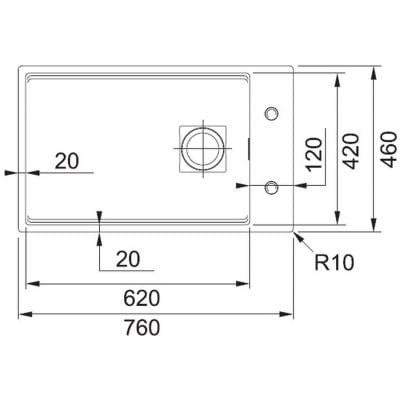 Måltegning Franke Kanon KNG 110-62 – mål 620x420 mm