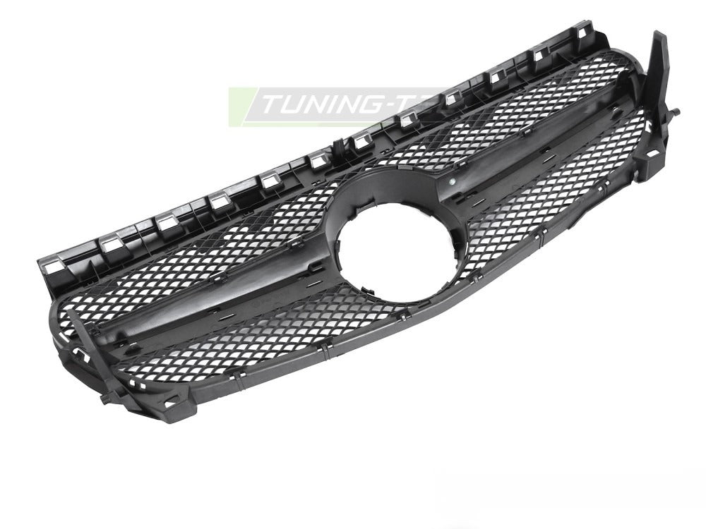 Grill Mercedes CLA W117 13-19 sort/sølv med festedetaljer.