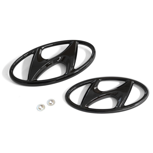 Emblem/logo til Hyundai i30N Black Glossy i svart blank utførelse for bakluke og frontgrill