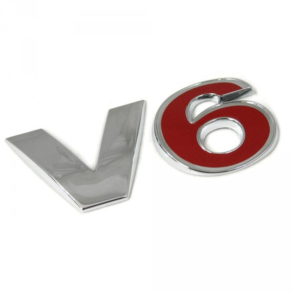Emblem/logo til Vw Golf IV Chrome / Red i krom og rødt, passer bakluke for 1998-2006 VW Golf IV