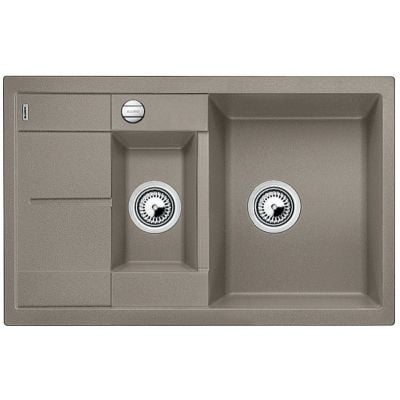 Blanco Metra 6 S Compact kjøkkenvask i granitt Tartufo brun med 1 1/2 kum og avrenning 780x500 mm